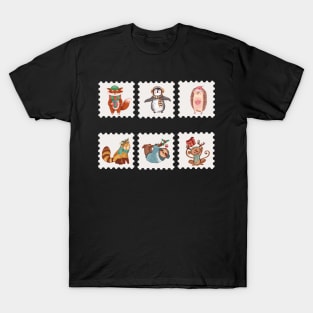 Christmas animal stamps T-Shirt